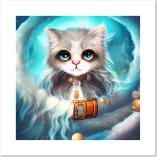 Cute little fluffy cat Posters and Art